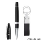 Custom Cerruti 1881® Bicolore Rollerball Pen & Zoon Key Ring Set - 2