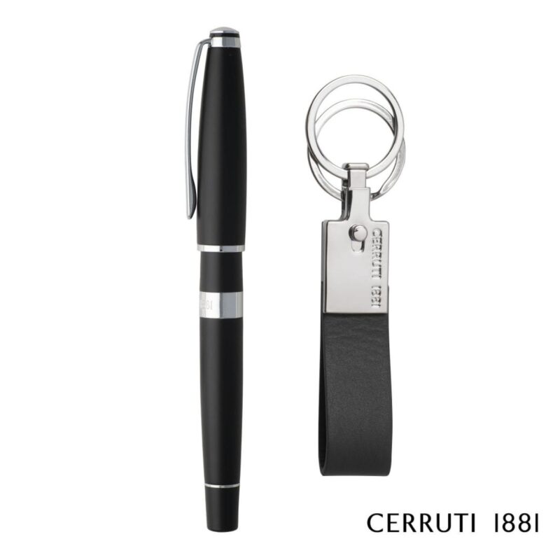 Custom Cerruti 1881® Bicolore Rollerball Pen & Zoon Key Ring Set - 3