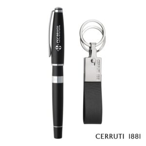 Custom Cerruti 1881® Bicolore Rollerball Pen & Zoon Key Ring Set