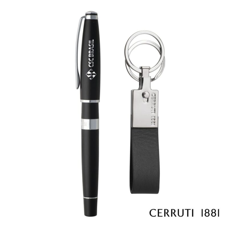 Custom Cerruti 1881® Bicolore Rollerball Pen & Zoon Key Ring Set