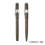 Custom Cerruti 1881® Block Brushed Ballpoint Pen & Fountain Pen Set - 3