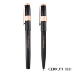 Custom Cerruti 1881® Block Brushed Ballpoint & Rollerball Pen Set