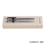 Custom Cerruti 1881® Block Brushed Ballpoint & Rollerball Pen Set - 4