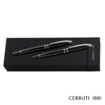 Custom Cerruti 1881® Silver Clip Ballpoint Pen & Rollerball Pen Set - 1