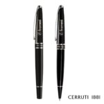 Custom Cerruti 1881® Silver Clip Ballpoint Pen & Rollerball Pen Set
