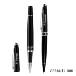 Custom Cerruti 1881® Silver Clip Ballpoint Pen & Rollerball Pen Set - 2