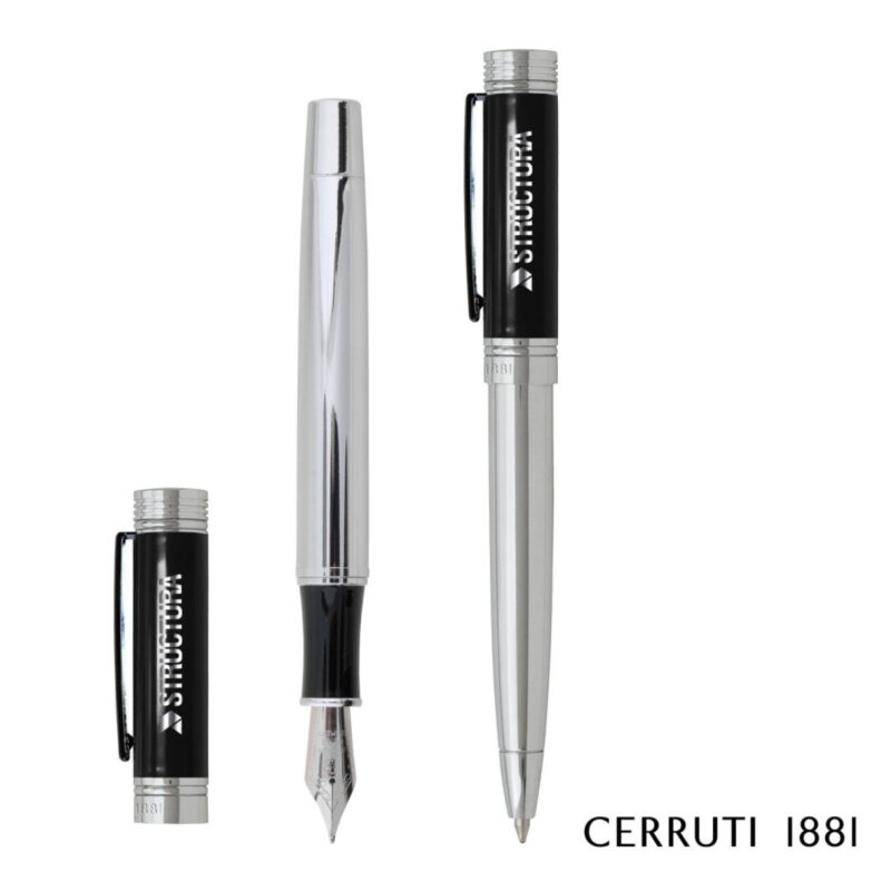 Custom Cerruti 1881® Zoom Classic Ballpoint Pen & Fountain Pen Set - 2