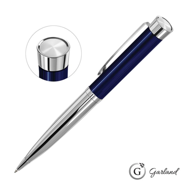 Custom Garland® Executive Custom Emblem Monogram Twist Pen - Chrome - 8