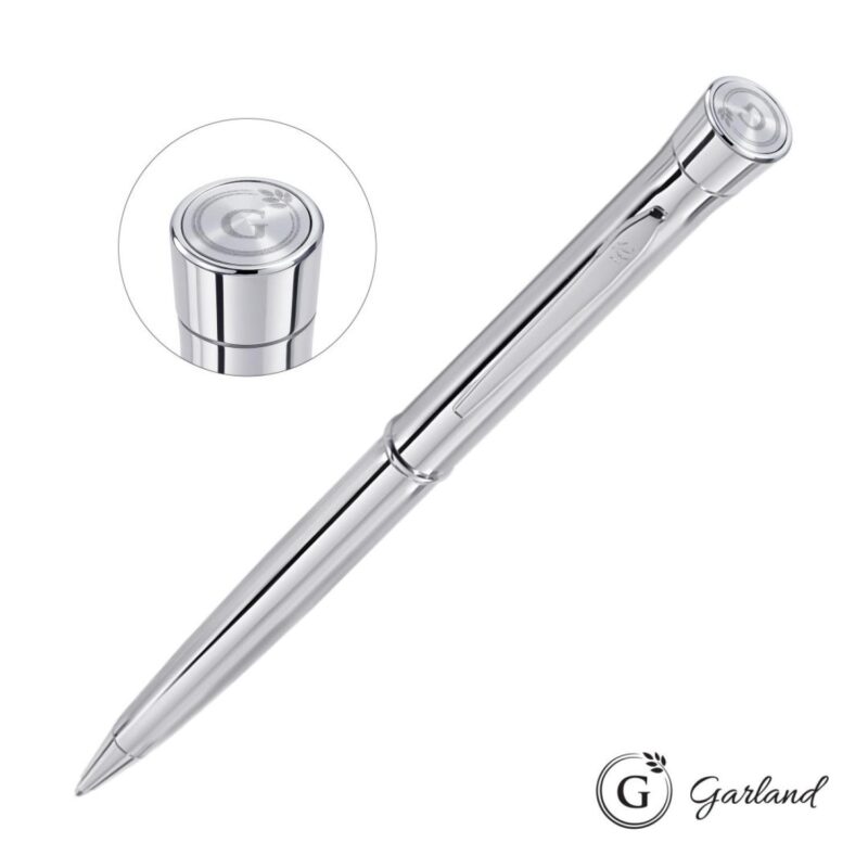 Custom Garland® Signature Emblem Twist Ballpoint Pen - Chrome - 5