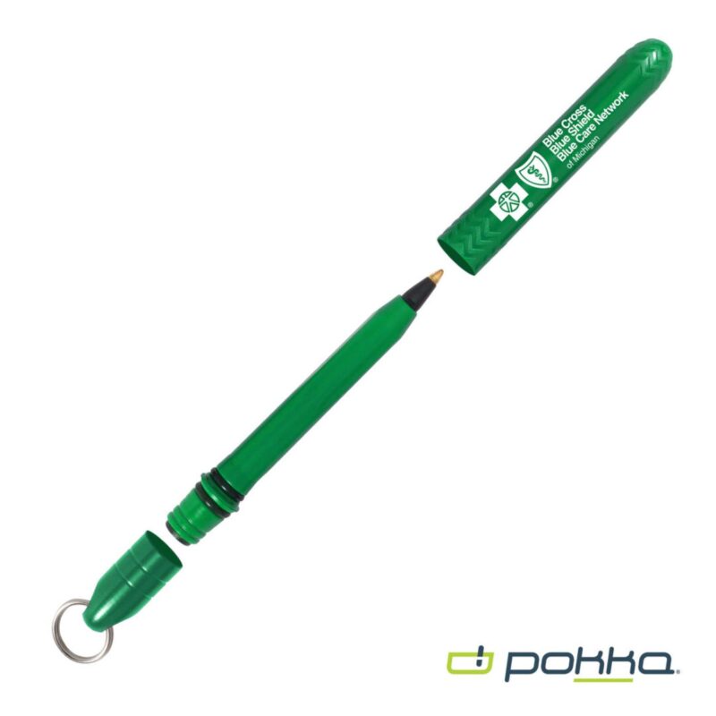 Custom Pokka® Pocket Pen w/Dock & Chrome Keyring - 3