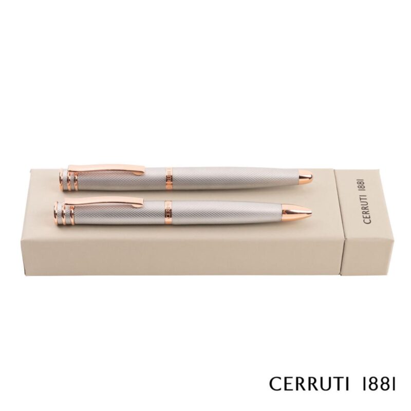 Custom Cerruti 1881® Austin Diamond Ballpoint & Rollerball Pen Set - 1
