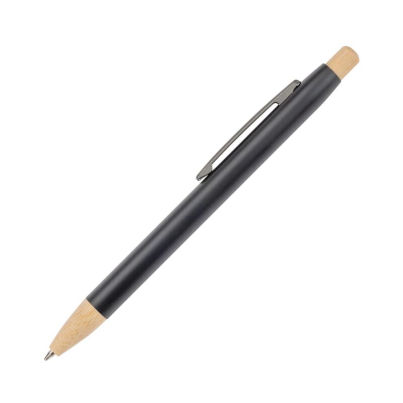 Custom Charon Aluminum Ballpoint Pen w/Bamboo Clicker & Tip - 1