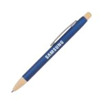 Custom Charon Aluminum Ballpoint Pen w/Bamboo Clicker & Tip - 2