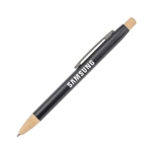 Custom Charon Aluminum Ballpoint Pen w/Bamboo Clicker & Tip