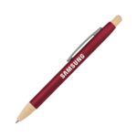 Custom Charon Aluminum Ballpoint Pen w/Bamboo Clicker & Tip - 4