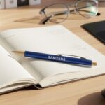 Custom Charon Aluminum Ballpoint Pen w/Bamboo Clicker & Tip - 6