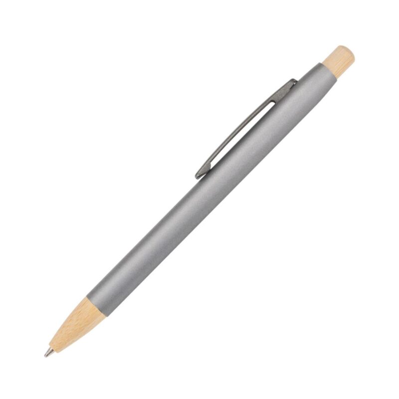 Custom Charon Aluminum Ballpoint Pen w/Bamboo Clicker & Tip - 9