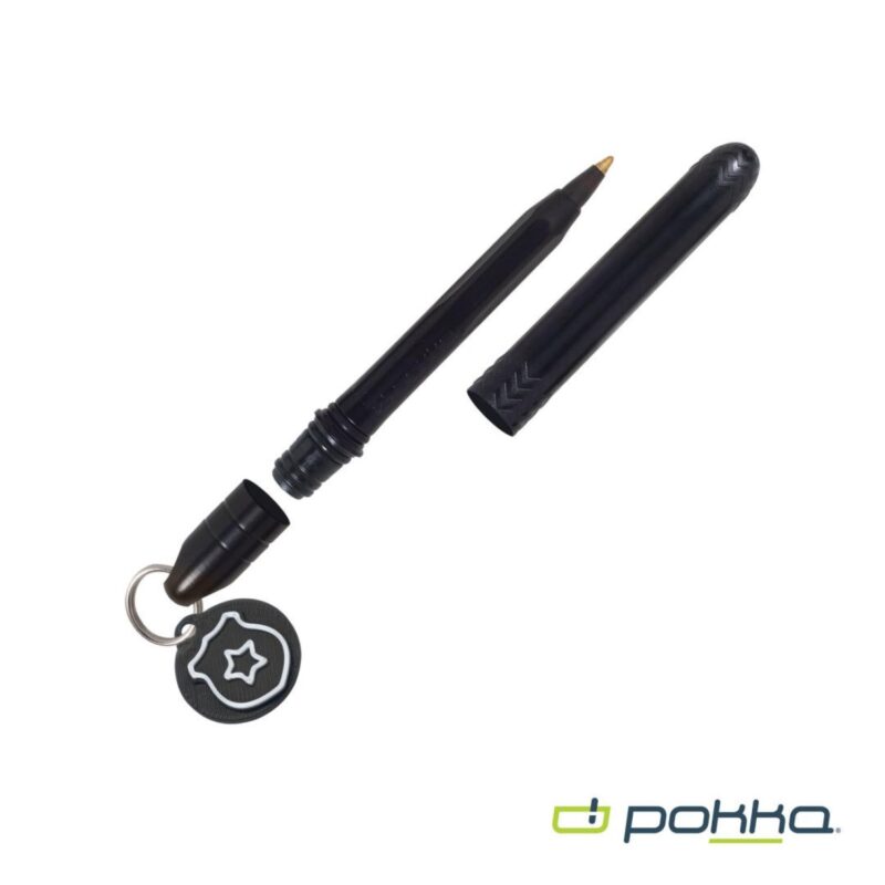 Custom Pokka® Pocket Pen w/Dock & Chrome Keyring & Charm - 1