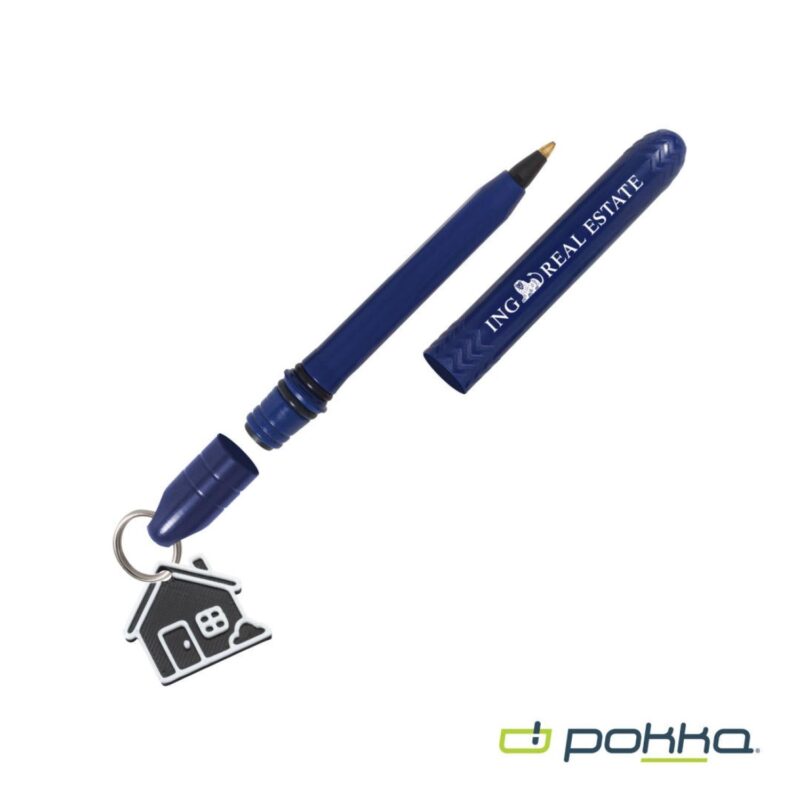 Custom Pokka® Pocket Pen w/Dock & Chrome Keyring & Charm - 2