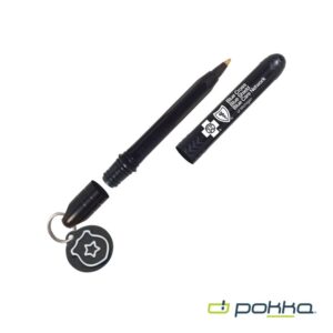 Custom Pokka® Pocket Pen w/Dock & Chrome Keyring & Charm