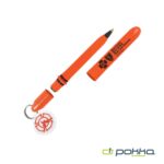 Custom Pokka® Pocket Pen w/Dock & Chrome Keyring & Charm - 4