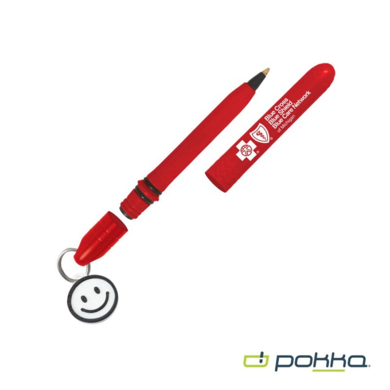 Custom Pokka® Pocket Pen w/Dock & Chrome Keyring & Charm - 9