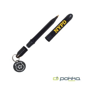 Custom Pokka® Pocket Pen w/Dock & Chrome Keyring & Charm in Tin Box