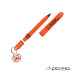 Custom Pokka® Pocket Pen w/Dock & Chrome Keyring & Charm in Tin Box - 4