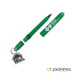 Custom Pokka® Pocket Pen w/Dock & Gold Keyring & Charm - 3
