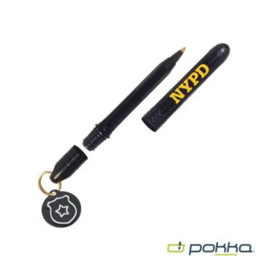 Custom Pokka® Pocket Pen w/Dock & Gold Keyring & Charm in Tin Box
