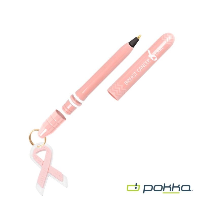 Custom Pokka® Pocket Pen w/Dock & Gold Keyring & Charm in Tin Box - 8