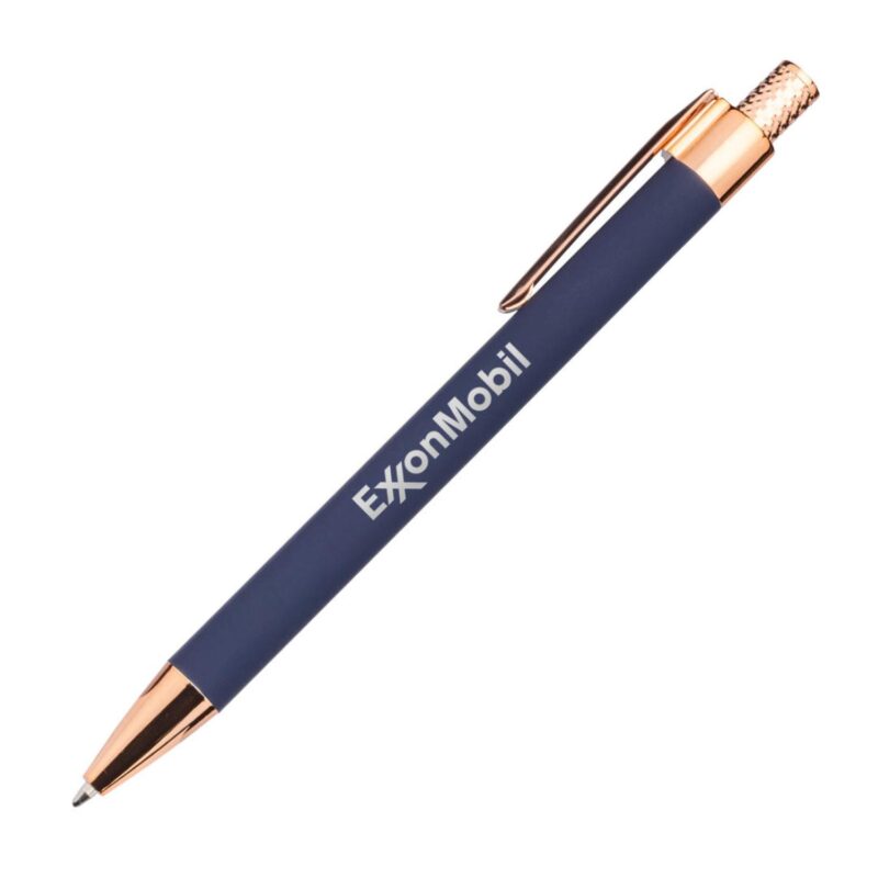 Custom Avison Clicker Ballpoint Pen w/Rose Gold Accents - 2