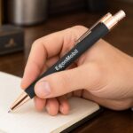Custom Avison Clicker Ballpoint Pen w/Rose Gold Accents - 6