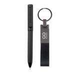 Custom Blamont Twist Ballpoint Pen & Key Ring Gift Set - 2