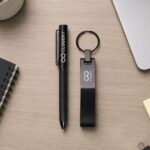 Custom Blamont Twist Ballpoint Pen & Key Ring Gift Set - 3