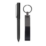 Custom Blamont Twist Ballpoint Pen & Key Ring Gift Set - 4