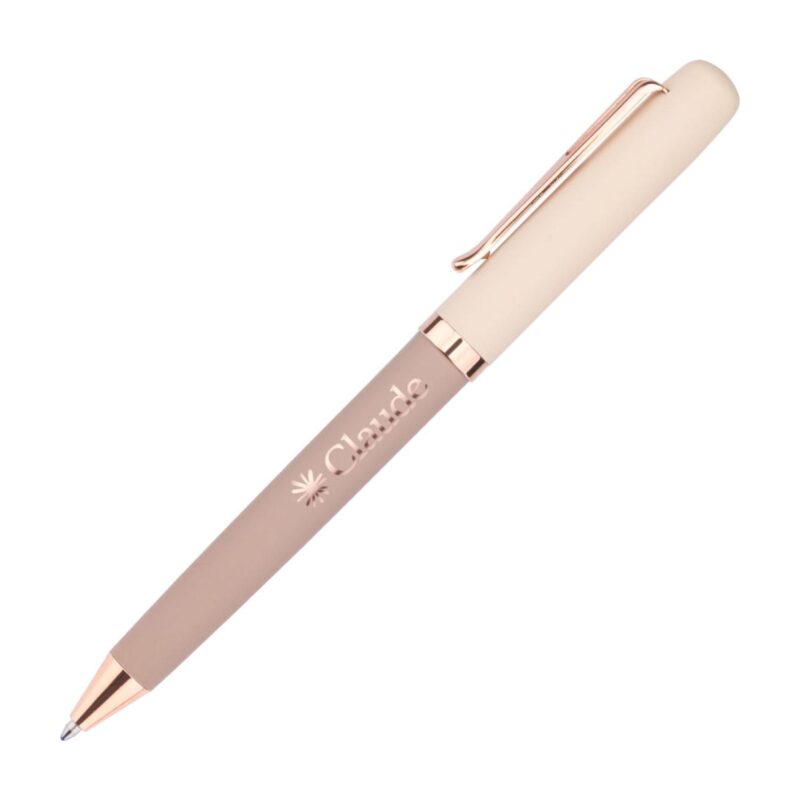Custom Goldfinch Dual Toned Ballpoint Pen w/Rose Gold Accents - 2