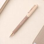 Custom Goldfinch Dual Toned Ballpoint Pen w/Rose Gold Accents - 6