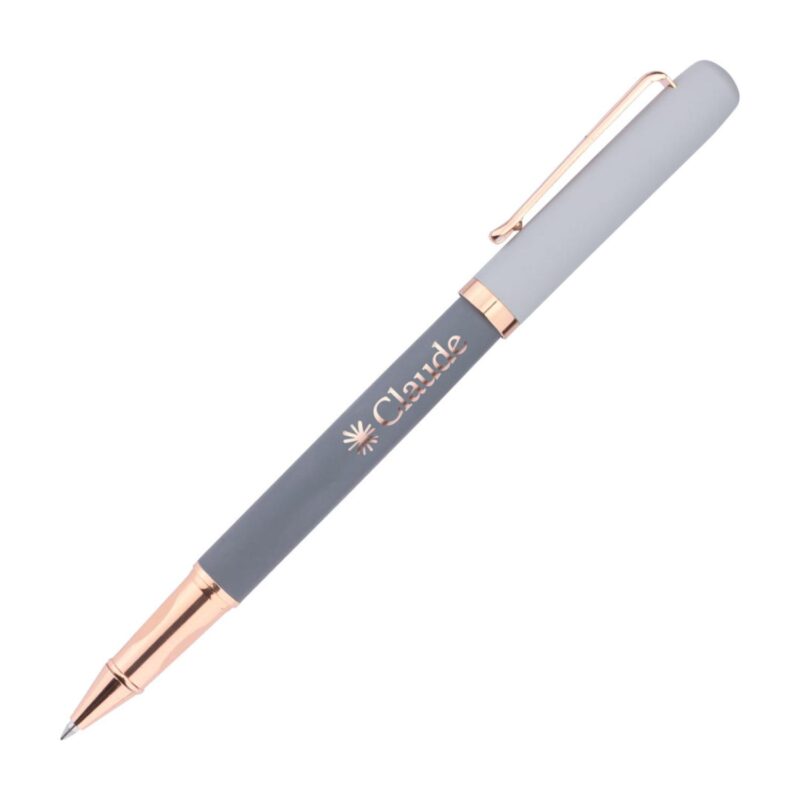 Custom Goldfinch Dual Toned Rollerball Pen w/Rose Accents - 3