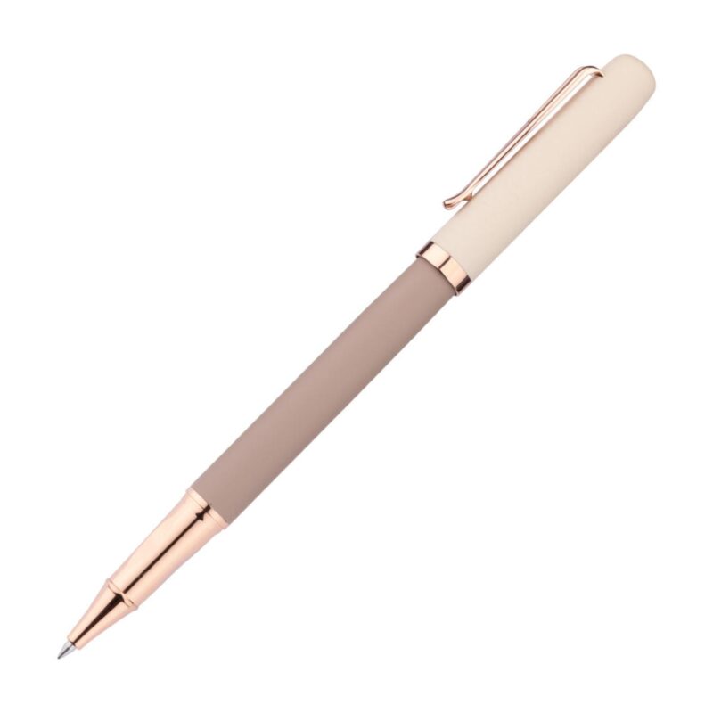 Custom Goldfinch Dual Toned Rollerball Pen w/Rose Accents - 8