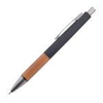 Custom Hertel Rubberized Clicker Ballpoint Pen w/Wood Grip - 1