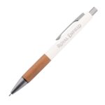 Custom Hertel Rubberized Clicker Ballpoint Pen w/Wood Grip - 5