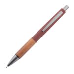 Custom Hertel Rubberized Clicker Ballpoint Pen w/Wood Grip - 6