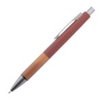 Custom Hertel Rubberized Clicker Ballpoint Pen w/Wood Grip - 9
