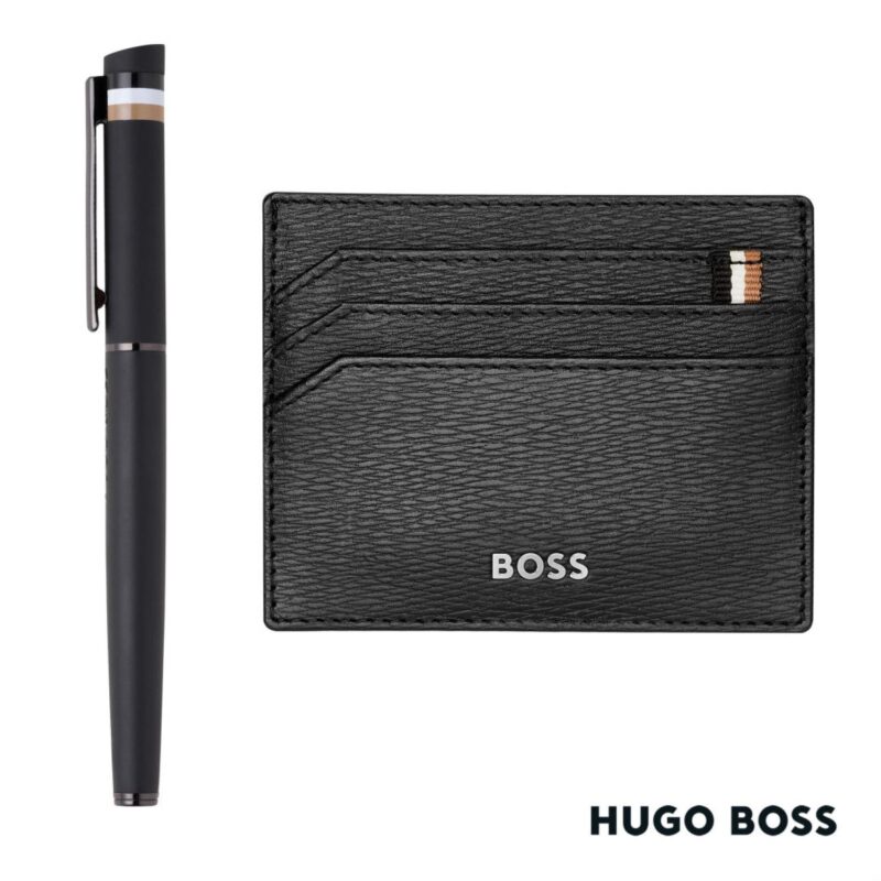 Custom Hugo Boss Rollerball Pen & Card Holder Set - 2
