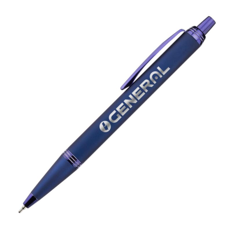 Custom Linnet Rubberized Gel Pen w/ Chrome Accents - 2