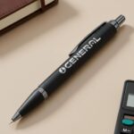 Custom Linnet Rubberized Gel Pen w/ Chrome Accents - 8